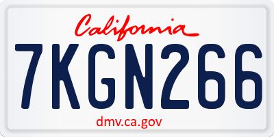 CA license plate 7KGN266