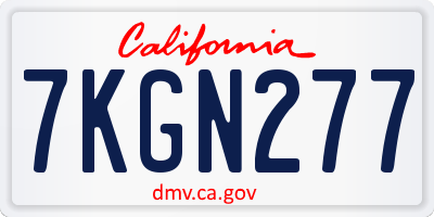 CA license plate 7KGN277