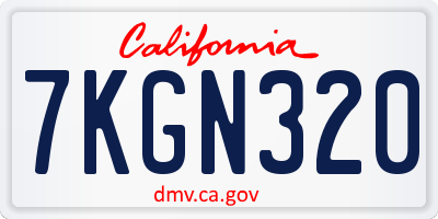 CA license plate 7KGN320