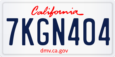 CA license plate 7KGN404