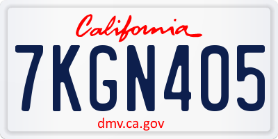 CA license plate 7KGN405