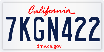 CA license plate 7KGN422