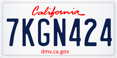 CA license plate 7KGN424