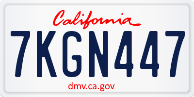 CA license plate 7KGN447