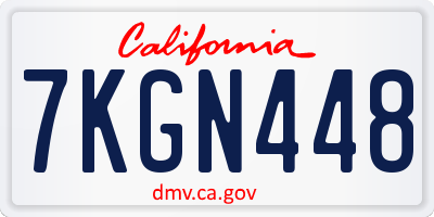 CA license plate 7KGN448