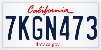 CA license plate 7KGN473