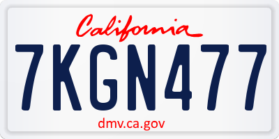 CA license plate 7KGN477
