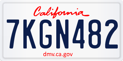 CA license plate 7KGN482