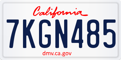 CA license plate 7KGN485