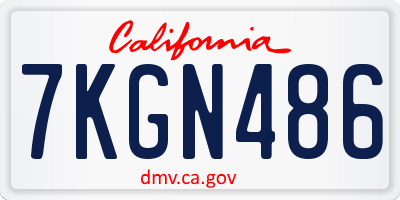 CA license plate 7KGN486