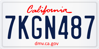 CA license plate 7KGN487