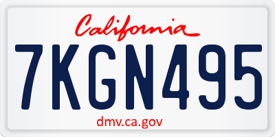 CA license plate 7KGN495