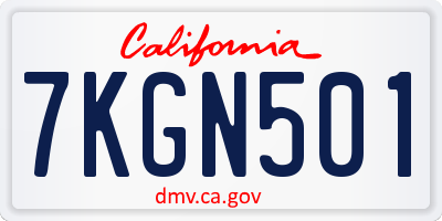 CA license plate 7KGN501