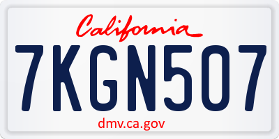 CA license plate 7KGN507