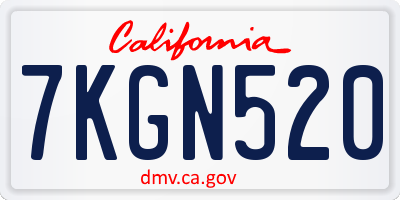 CA license plate 7KGN520