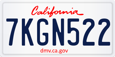 CA license plate 7KGN522