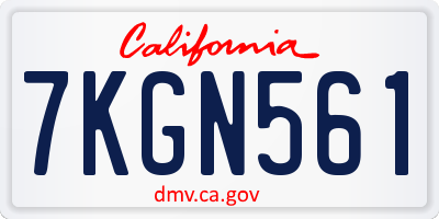 CA license plate 7KGN561