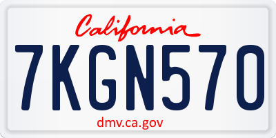 CA license plate 7KGN570