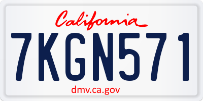CA license plate 7KGN571
