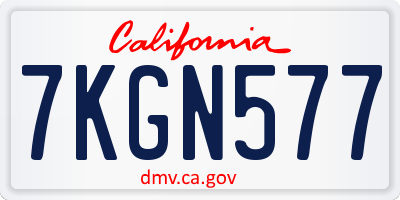 CA license plate 7KGN577