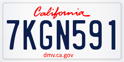 CA license plate 7KGN591