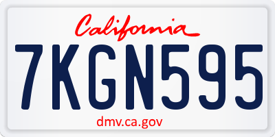 CA license plate 7KGN595