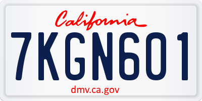 CA license plate 7KGN601