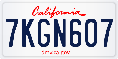 CA license plate 7KGN607
