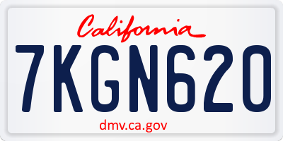 CA license plate 7KGN620