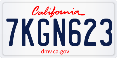 CA license plate 7KGN623