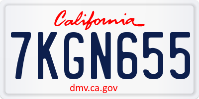 CA license plate 7KGN655