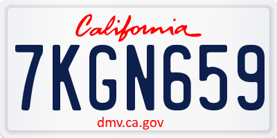 CA license plate 7KGN659