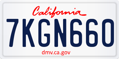 CA license plate 7KGN660