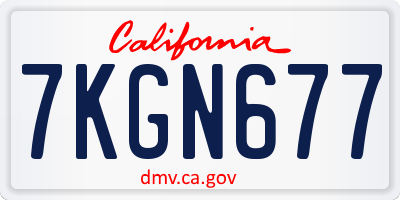 CA license plate 7KGN677