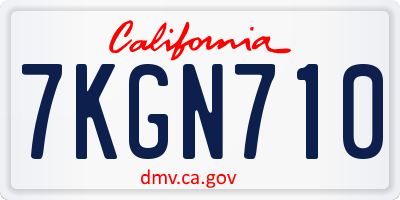 CA license plate 7KGN710