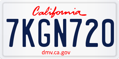 CA license plate 7KGN720
