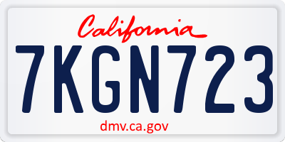 CA license plate 7KGN723