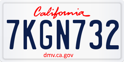 CA license plate 7KGN732
