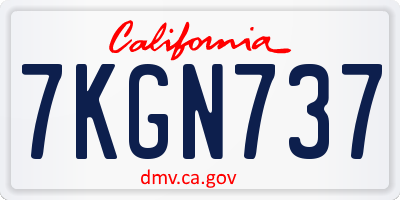 CA license plate 7KGN737