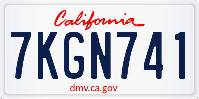CA license plate 7KGN741