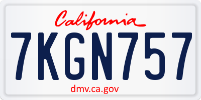 CA license plate 7KGN757