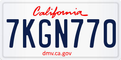 CA license plate 7KGN770