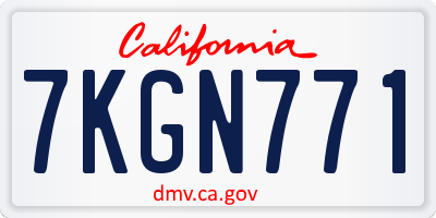 CA license plate 7KGN771