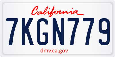 CA license plate 7KGN779