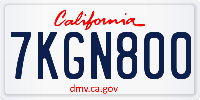 CA license plate 7KGN800