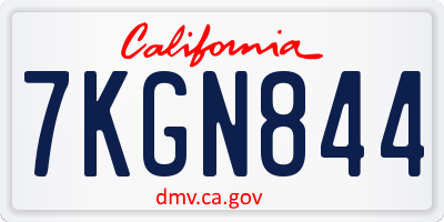 CA license plate 7KGN844