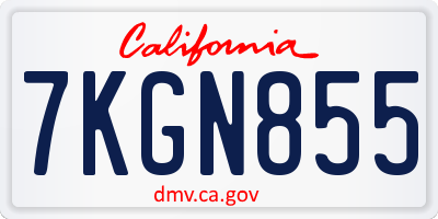 CA license plate 7KGN855
