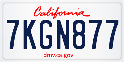 CA license plate 7KGN877