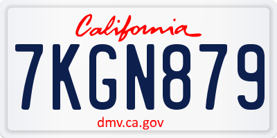 CA license plate 7KGN879