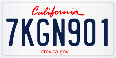 CA license plate 7KGN901